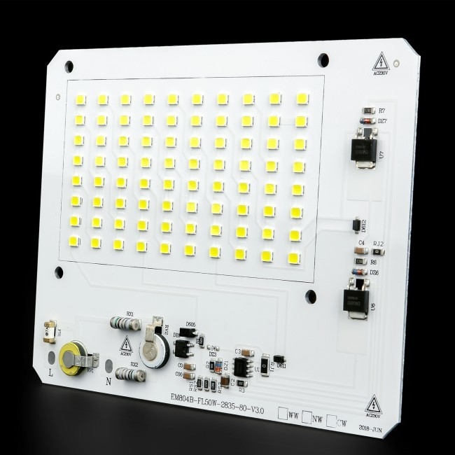 Square 50w Ac Driverless Led Pcb Bảo vệ Otp cho nhà máy