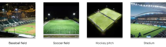 Adjustable Beam Angle (10° -90°) LED Light LED 140lm/W Lighting for Football Fields